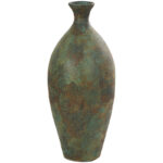 Sarahanne Ceramic Tall Distressed Antique Style Decorative Green Vase - Image 8