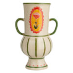 Scandinavian Blossom Hand-painted Stoneware Urn - Image 4