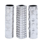Schlueter Ceramic Decorative Silver Vase with Varying Patterns Set (Set of 3) - Image 2