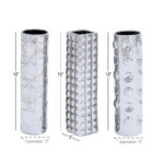 Schlueter Ceramic Decorative Silver Vase with Varying Patterns Set (Set of 3) - Image 5