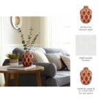 Sculptural Ceramic Vase with Geometric Raised Detailing and Modern Decorative Design for Contemporary Accent Display Table Decor Shelf Styling - Image 6