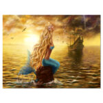 Sea Mermaid with Ghost Ship - Graphic Art Print - Image 7