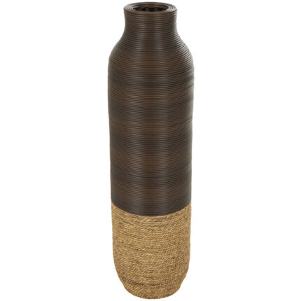 Seagrass Handmade Decorative Dark Brown Vase - Chic Decora