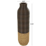 Seagrass Handmade Decorative Dark Brown Vase - Image 4