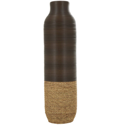 Seagrass Handmade Decorative Dark Brown Vase - Chic Decora
