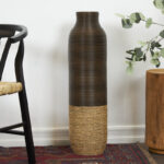 Seagrass Handmade Decorative Dark Brown Vase - Image 6