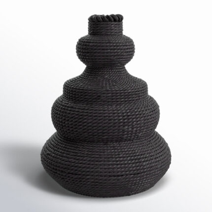 Seagrass Handmade Wrapped Decorative Vase with Abstract Bubble Shape - Chic Decora