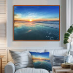 Seascape " Seashore With Distant Sunset " - Image 2