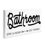 Seat Yourself Bathroom Sign Minimal Black White by Daphne Polselli - Graphic Art Print - Image 2