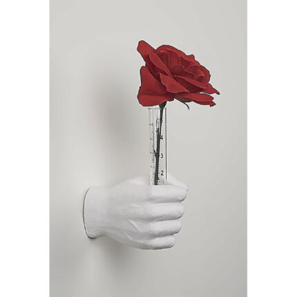 Seniha White Flower Vase Hand Wall Mount – 7″ long - Chic Decora