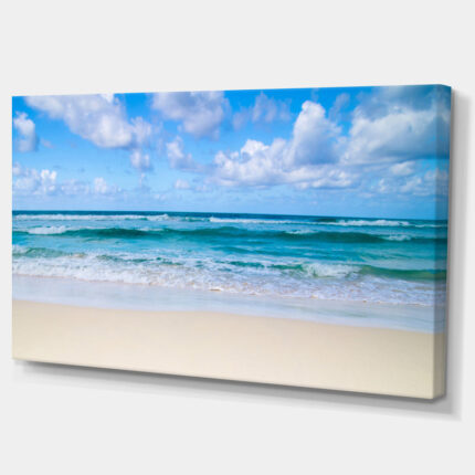 Serene Blue Tropical Beach – Wrapped Canvas Photograph - Chic Decora