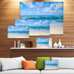 Serene Blue Tropical Beach - Wrapped Canvas Photograph - Image 4