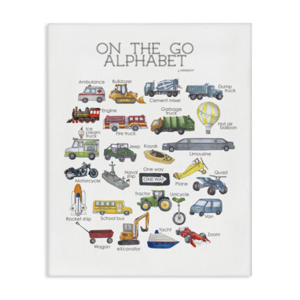 Sevier Watercolor on the Go Transportation Alphabet Kids Wall Décor - Chic Decora