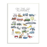 Sevier Watercolor on the Go Transportation Alphabet Kids Wall Décor