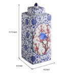 Sharease 17.72" Handmade Blue White Chinoiserie Ceramic Ginger Jar / Table Vase - Image 4