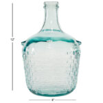 Siebert Recycled Glass Spanish Bottle Decorative Vase with Bubble Texture - Image 5