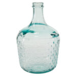 Siebert Recycled Glass Spanish Bottle Decorative Vase with Bubble Texture