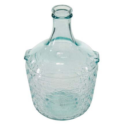 Siebert Recycled Glass Spanish Bottle Decorative Vase with Bubble Texture - Chic Decora