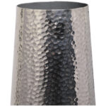 Silver Cedrial Aluminum Metal Tall Hammered Decorative Vase - Image 3