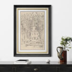 Sketch Church French Country Nature Landscape Illustrations Rustic Farmhouse Framed Print Wall Art - Image 5