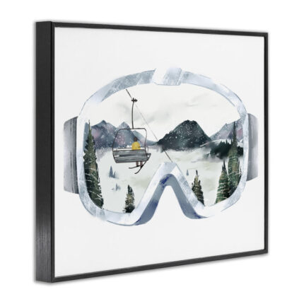 Ski Mountain Reflection In Sports Goggles Winter Forest Oversized Wall Plaque Art By Ziwei Li - Chic Decora