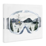 Ski Mountain Reflection In Sports Goggles Winter Forest Oversized Wall Plaque Art By Ziwei Li