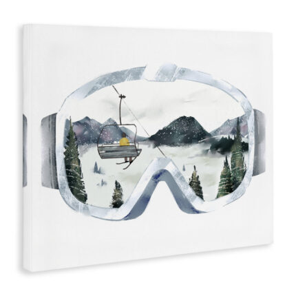 Ski Mountain Reflection In Sports Goggles Winter Forest Oversized Wall Plaque Art By Ziwei Li - Chic Decora