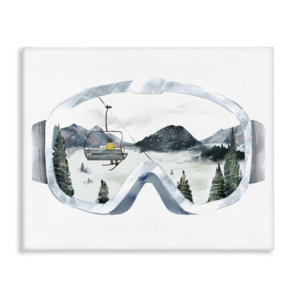 Ski Mountain Reflection In Sports Goggles Winter Forest Oversized Wall Plaque Art By Ziwei Li - Chic Decora