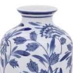 Sluss Chinoiserie Stoneware Ceramic Floral Vase Traditional Decor for Home Office Bedroom Living Room Display - Image 3