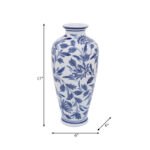 Sluss Chinoiserie Stoneware Ceramic Floral Vase Traditional Decor for Home Office Bedroom Living Room Display - Image 4