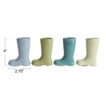 Small Stoneware Boot Vases with Distressed Finish (Set of 4) - Image 4