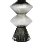 Smoke Glass Fluted Vase with Curved Triangles - Image 2