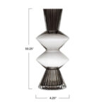 Smoke Glass Fluted Vase with Curved Triangles - Image 3