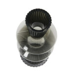 Smoke Glass Fluted Vase with Curved Triangles - Image 5