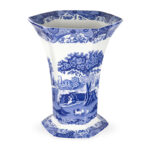 Spode Blue Italian Hexagonal Vase 10.5" - Image 4