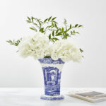 Spode Blue Italian Hexagonal Vase 10.5" - Image 5