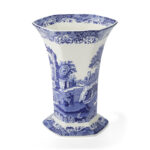 Spode Blue Italian Hexagonal Vase 10.5" - Image 6