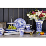 Spode Blue Italian Hexagonal Vase 10.5" - Image 8