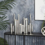 Stainless Steel Metal Organ Pipe Tube Decorative Silver Vase