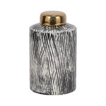 Stoneware Ceramic Decorative Jar with Removable Lid - Modern Accent Piece for Home Decor.