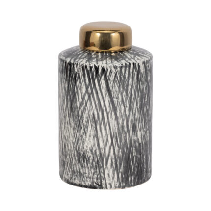 Stoneware Ceramic Decorative Jar with Removable Lid – Modern Accent Piece for Home Decor. - Chic Decora