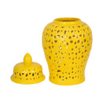 Stoneware Ceramic Jar with Intricate Cutout Design and Removable Lid - Image 2