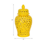 Stoneware Ceramic Jar with Intricate Cutout Design and Removable Lid - Image 5