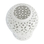 Stoneware Ceramic Lidded Decorative Jar with Intricate Cutout Design - Elegant and Stylish Accent Piece for Home Decor, Display, and Decorative Storage - Image 8