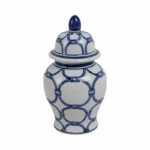Stoneware Ceramic Vase Decorative Lidded Jar with Classic Design - Elegant Flower Vase Accent Piece for Home Decor - Image 3