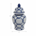 Stoneware Ceramic Vase Decorative Lidded Jar with Classic Design - Elegant Flower Vase Accent Piece for Home Decor - Image 4
