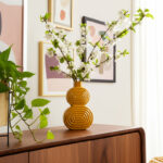 Stoneware Ceramic Vase with Abstract Textured Design - Modern Boho Decorative Accent for Stylish and Versatile Home Decor, Perfect for Shelves, Mantels, or Table Centerpieces - Image 3