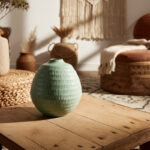 Stoneware Ceramic Vase with Textured Design - Modern Decorative Accent - Image 3