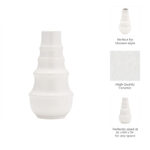 Stoneware Ceramic Vase with Tiered Sculptural Design - Modern Decorative Accent for Contemporary Home Decor and Floral Arrangements - Image 5