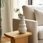 Stoneware Ceramic Vase with Tiered Sculptural Design - Modern Decorative Accent for Contemporary Home Decor and Floral Arrangements - Image 2